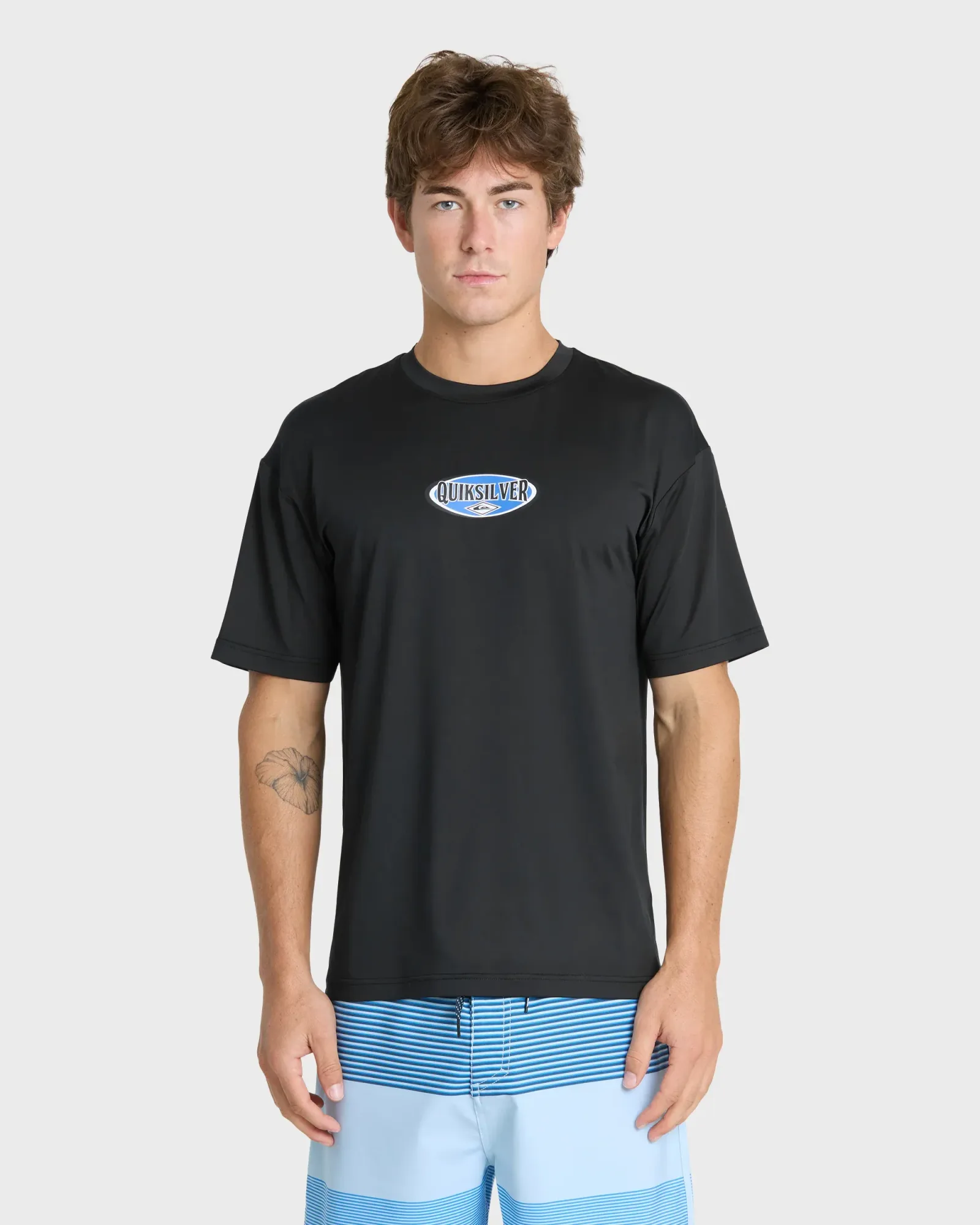 Direct Graphic 50 UPF Short Sleeve Surf Tee – Black