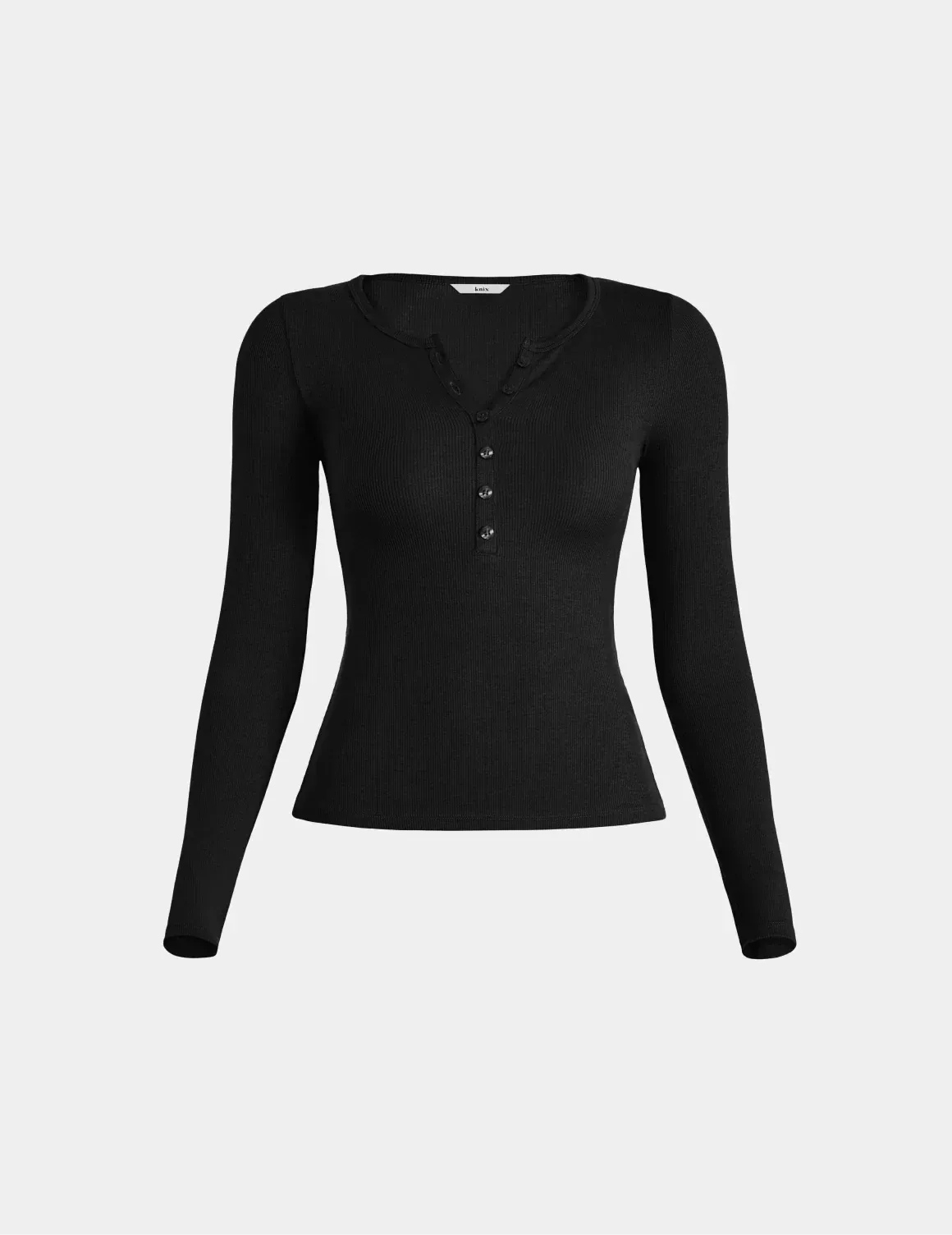 SculptRib™ Cotton Long Sleeve Henley Top