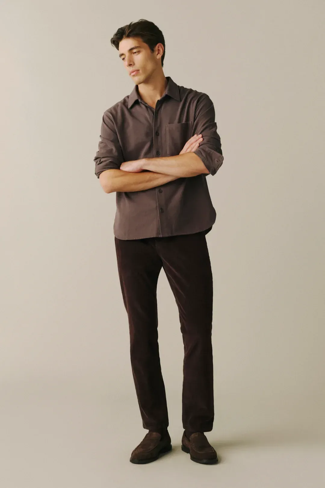 Ord – Straight Corduroy Pants – Americano