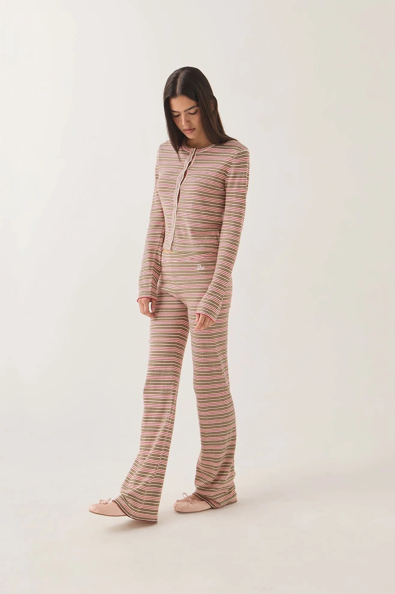 Siesta Stripe Knit Pant – Green Multi Stripe