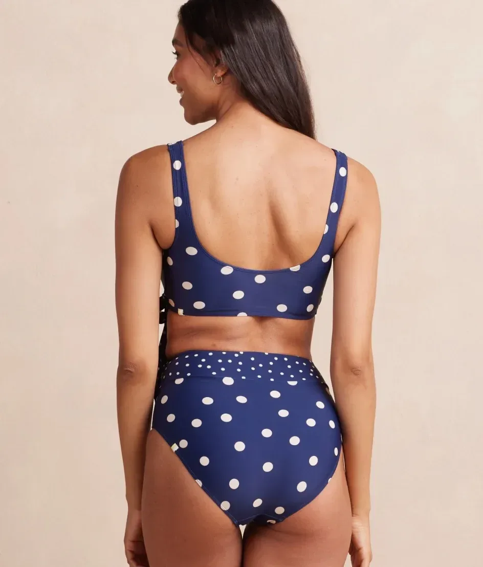 The Perfect Wrap Bikini Top – Nautical Sky & Coastal Dot