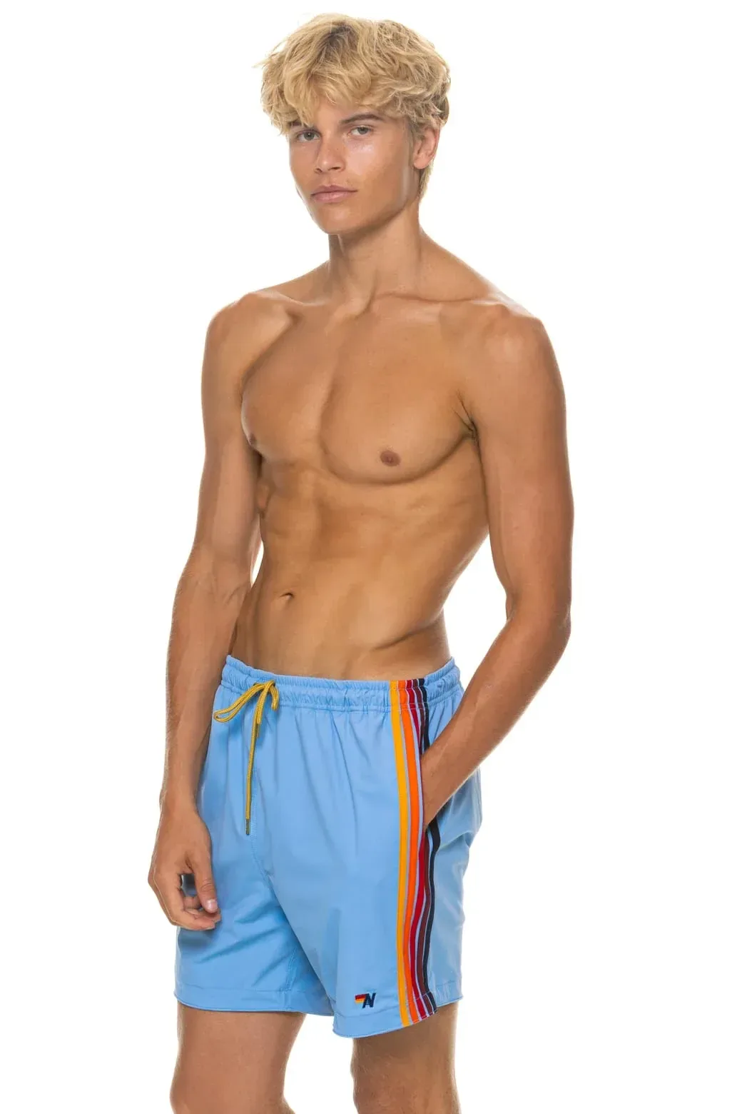 MEN'S 5 STRIPE FLEX SHORTS – SKY