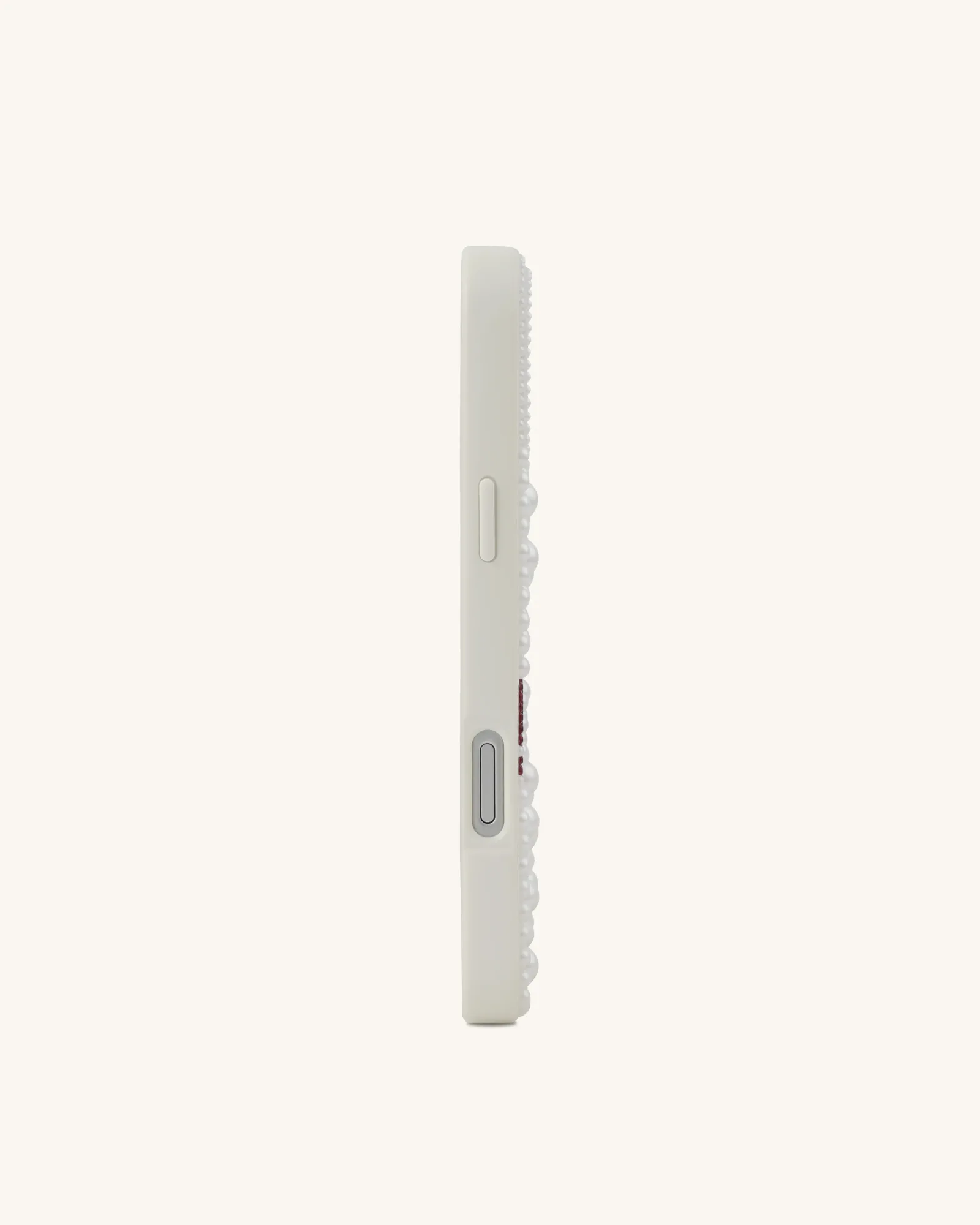 Floral Pearl Artificial Crystal Phone Case – White