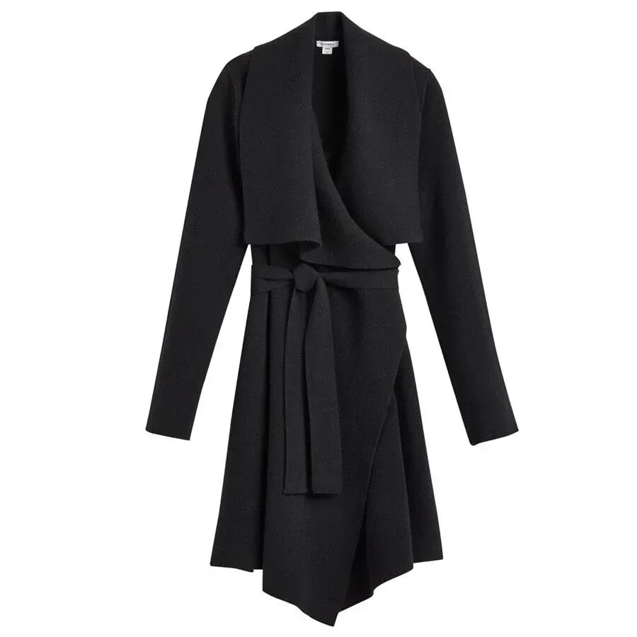 Wool Cashmere Short Wrap Coat