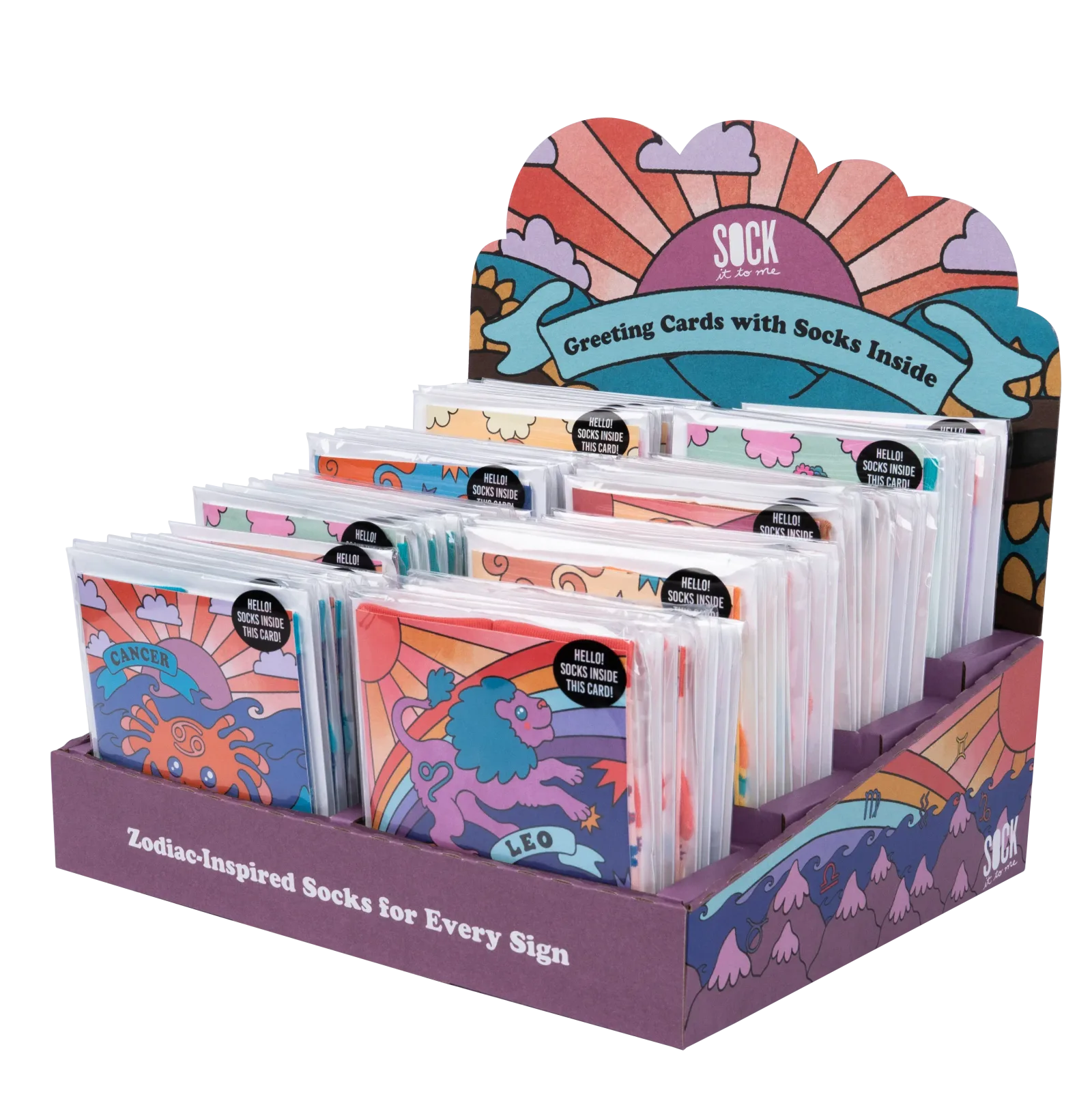 Full Assortment of Greeting Cards w/Socks + Free Display