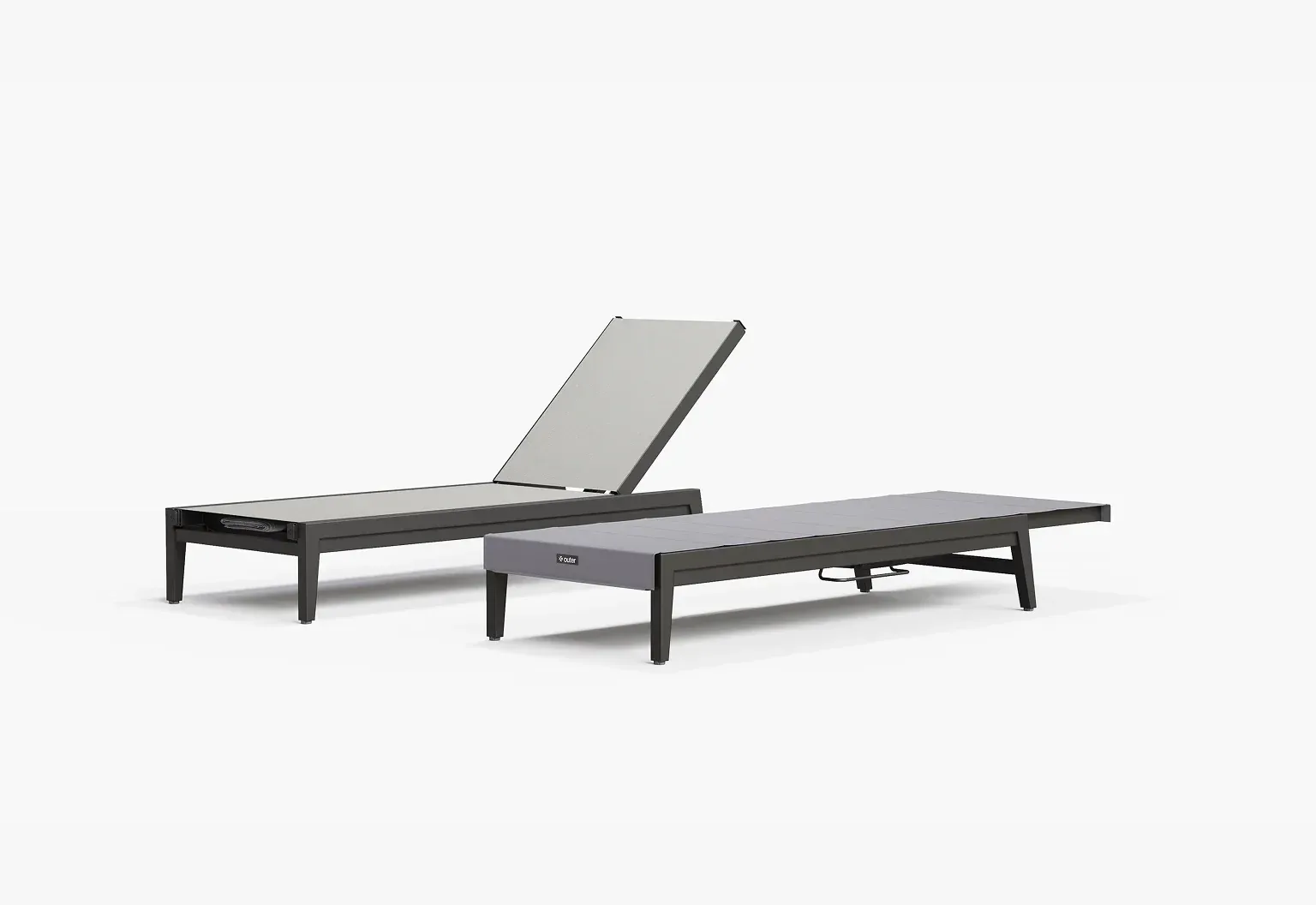 Aluminum Outdoor Infinity Chaise Lounge, Set of 2