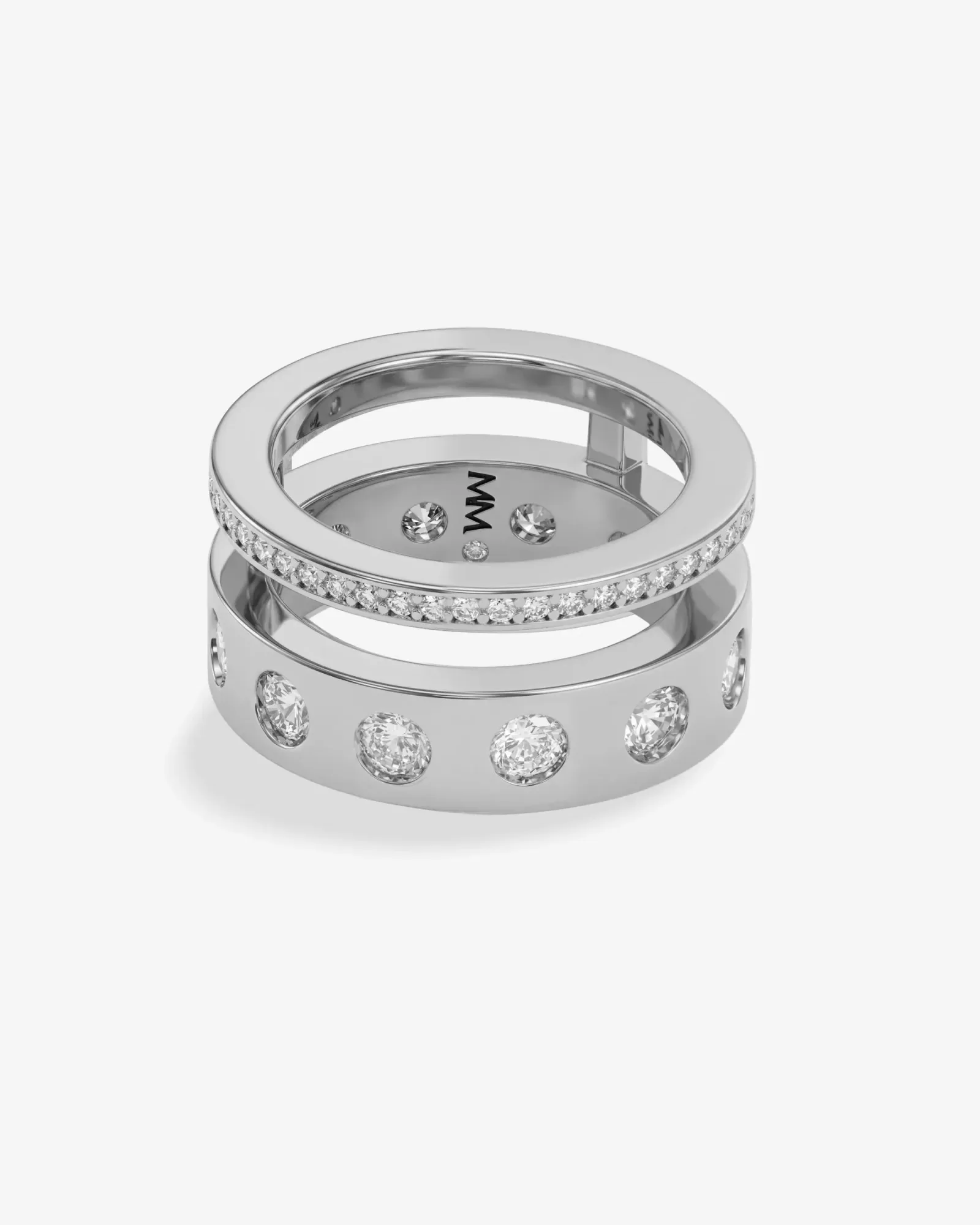 Ashley Rodeo Pavé Ring – Silver|White Diamondettes
