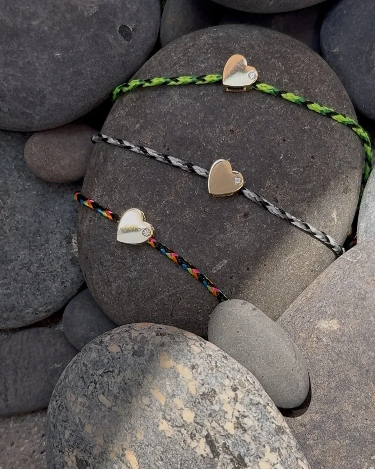 14k Gold Paracord Heart Fortune Anklet