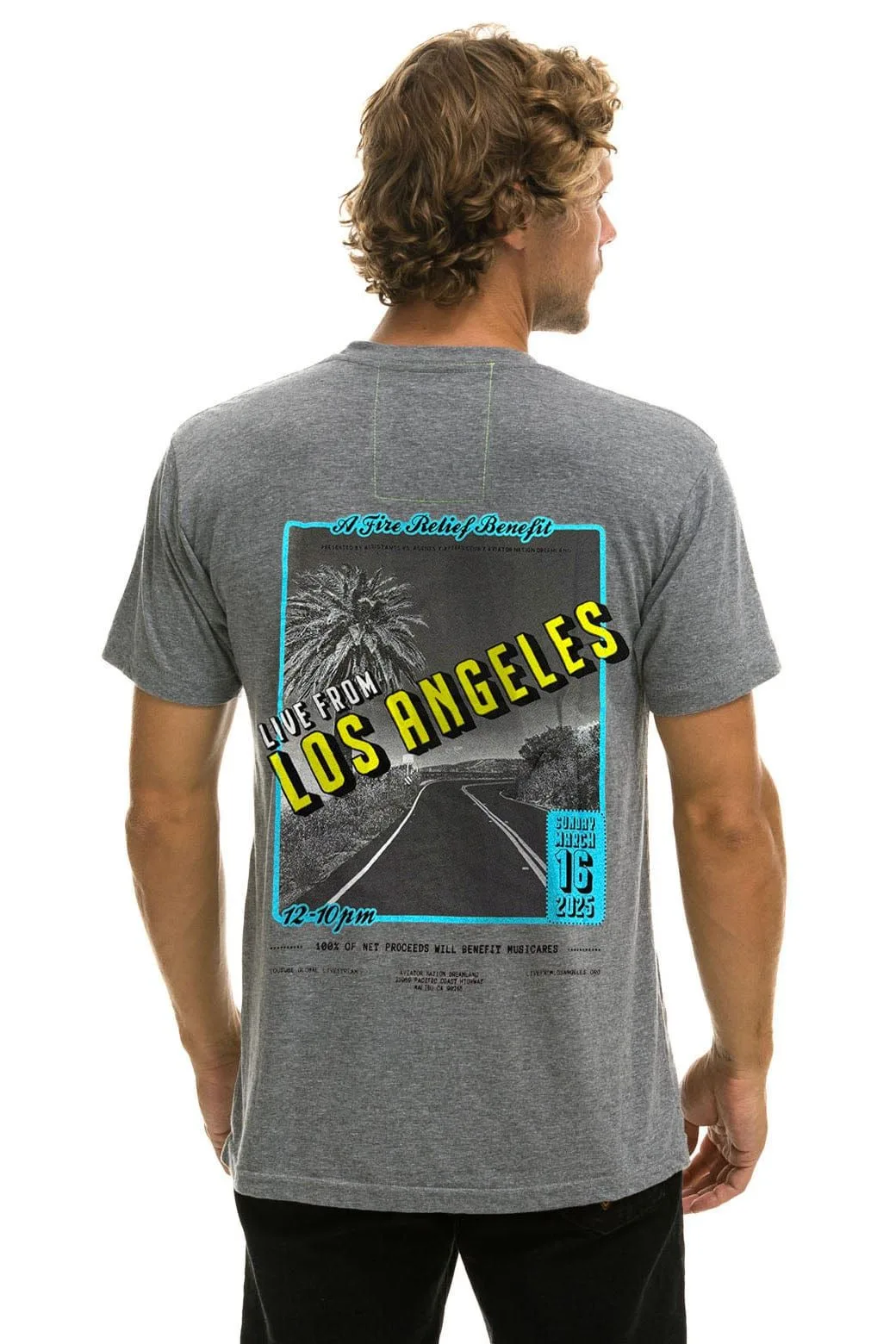 Dreamland LA Fires Benefit Crew Tee – Heather Grey