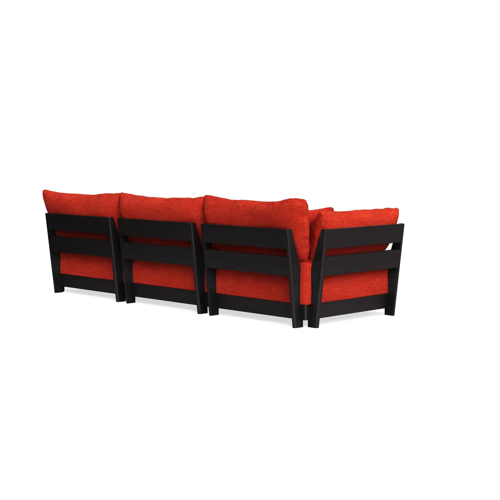 Modular Bondi Black 3-Seater Sofa in Poppy Orange – Classic Blend