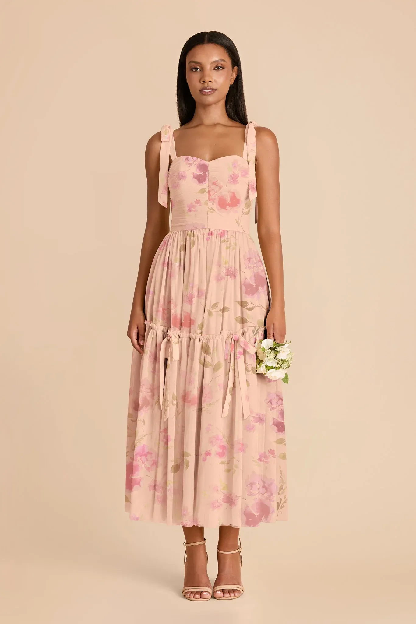 Ariella Tulle Dress – Blush Pink Rococo Floral