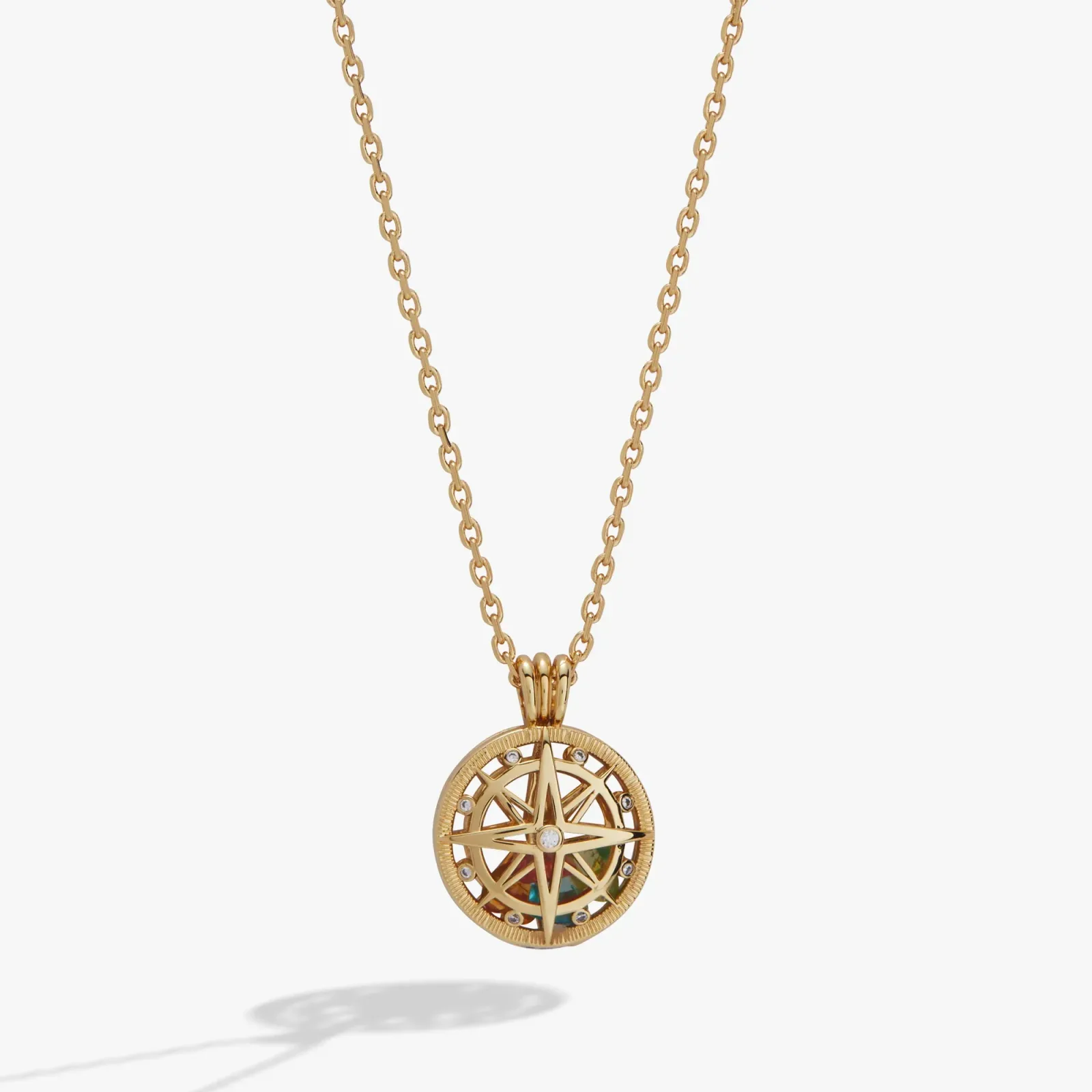 Compass Birthstone Shaker Necklace