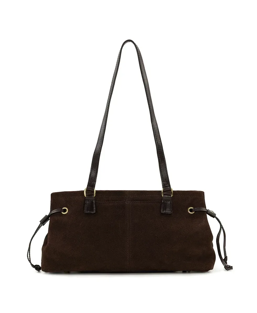 Linnea Shoulder Bag – Suede Leather – Chocolate