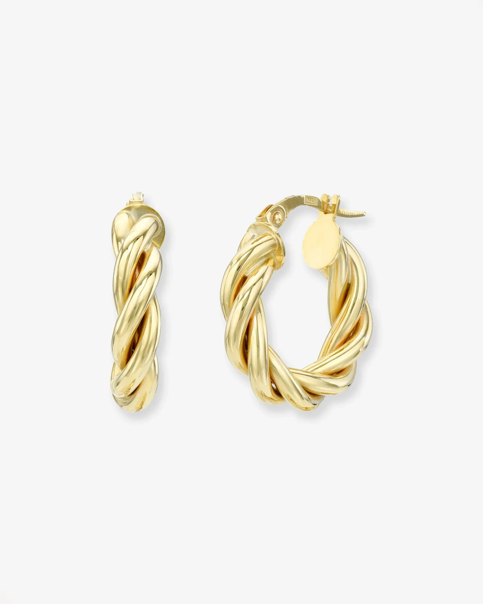 14K Gold Twisted Rope Hoops