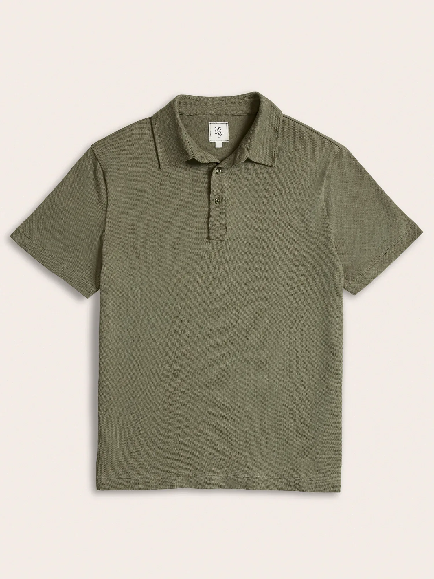 Desert Olive Cotton Pique Polo Shirt