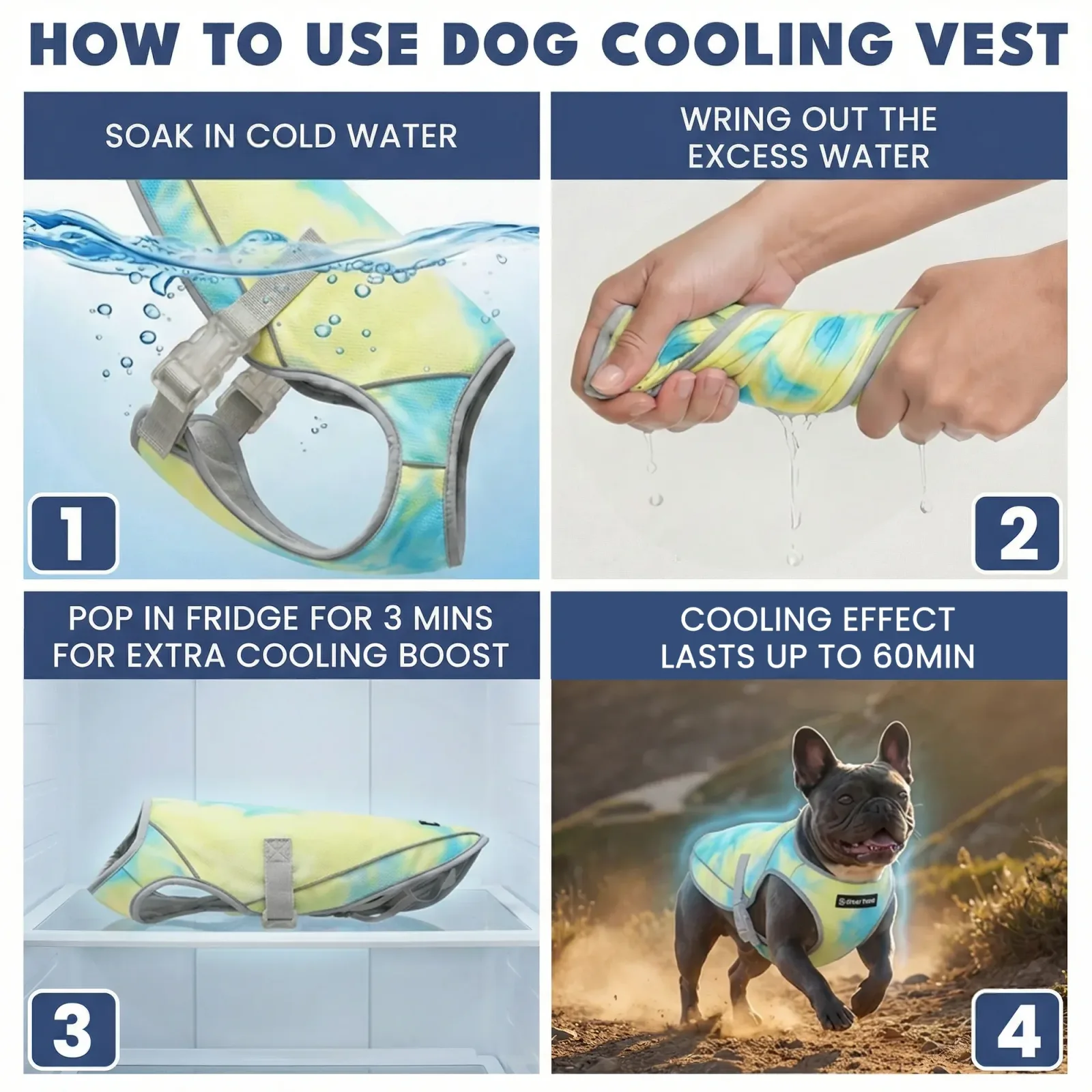 Dog Cooling Vest (2-pack) – Ice Blue & Tropical Storm