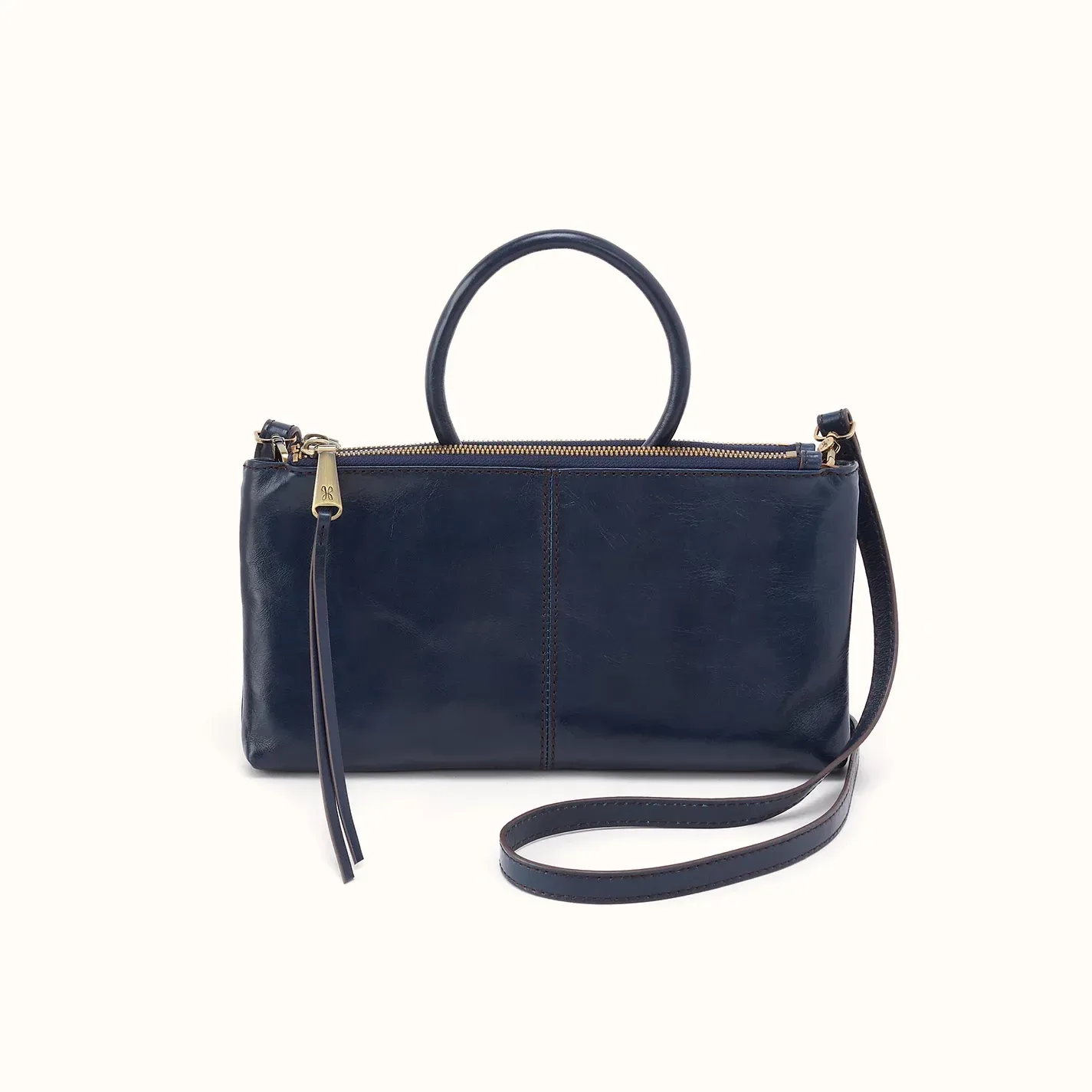 Sable Crossbody In Polished Leather – Ink Navy