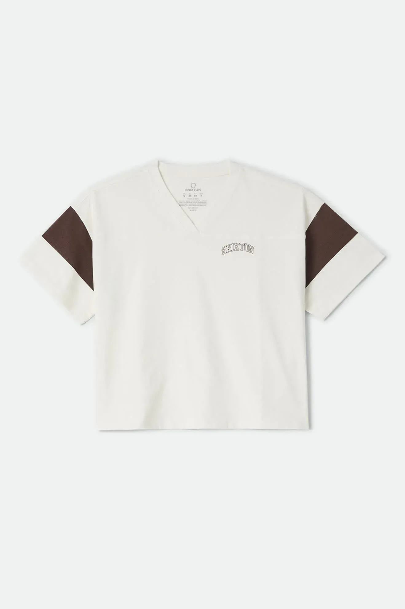 Brixton Boxy Cropped Football T-Shirt – Off White