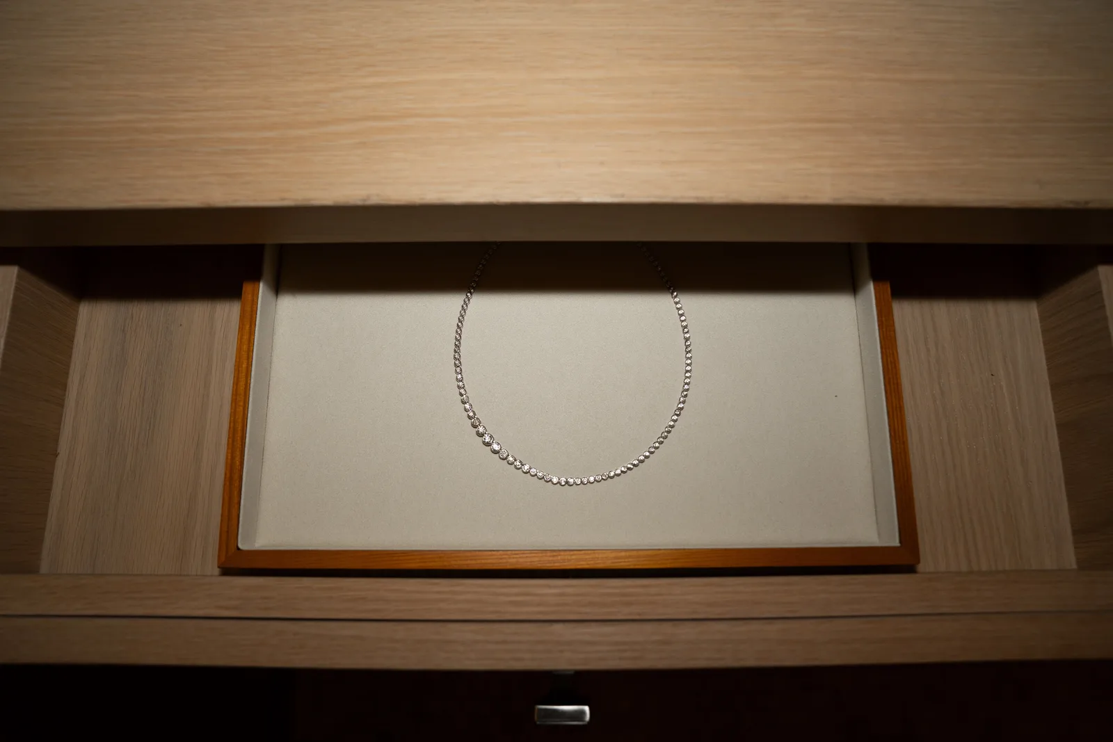 Lab Diamond Graduated Bezel Tennis Necklace
