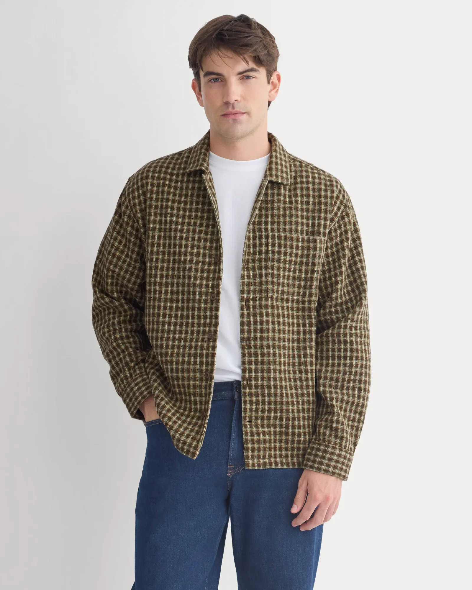 Double-Gauze Button-Down Shirt – Brown / Camel