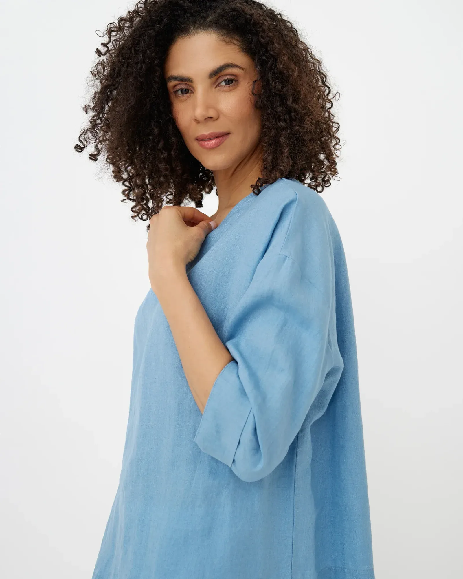 Linen Top AMSTERDAM in Soft blue