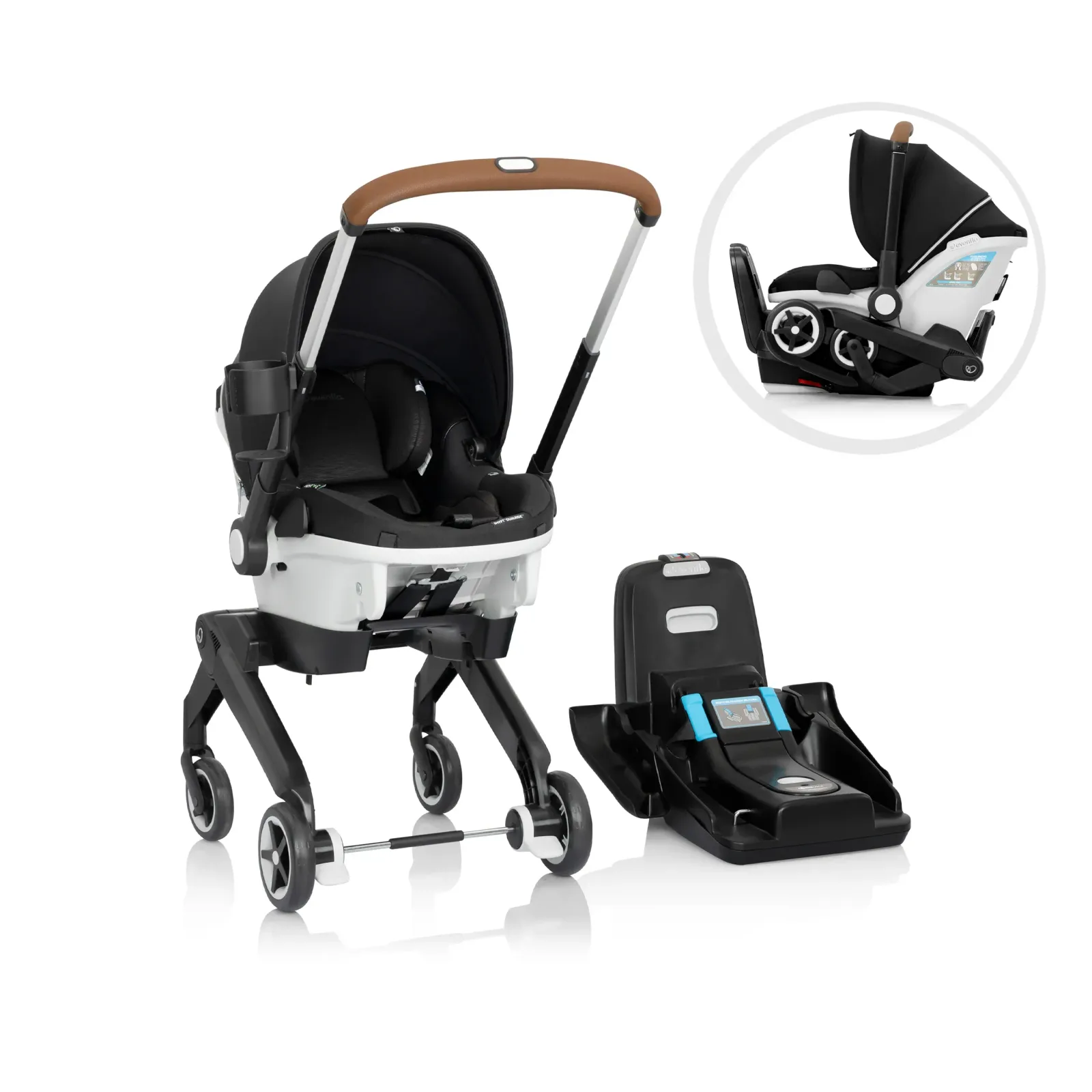 Shyft DualRide Infant Car Seat Stroller Combo w Carryall Storage & Extended Canopy