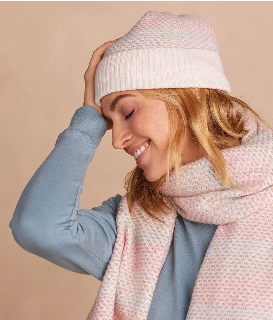 The Coziest Cashmere Blend Soft Stripe Hat – Pastel Soft Stripe