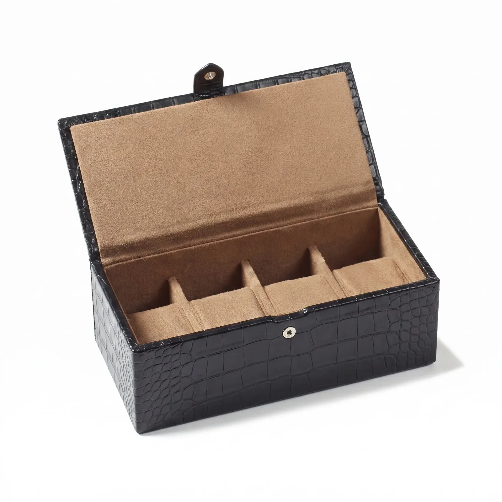 Watch & Bracelet Box Black Croc