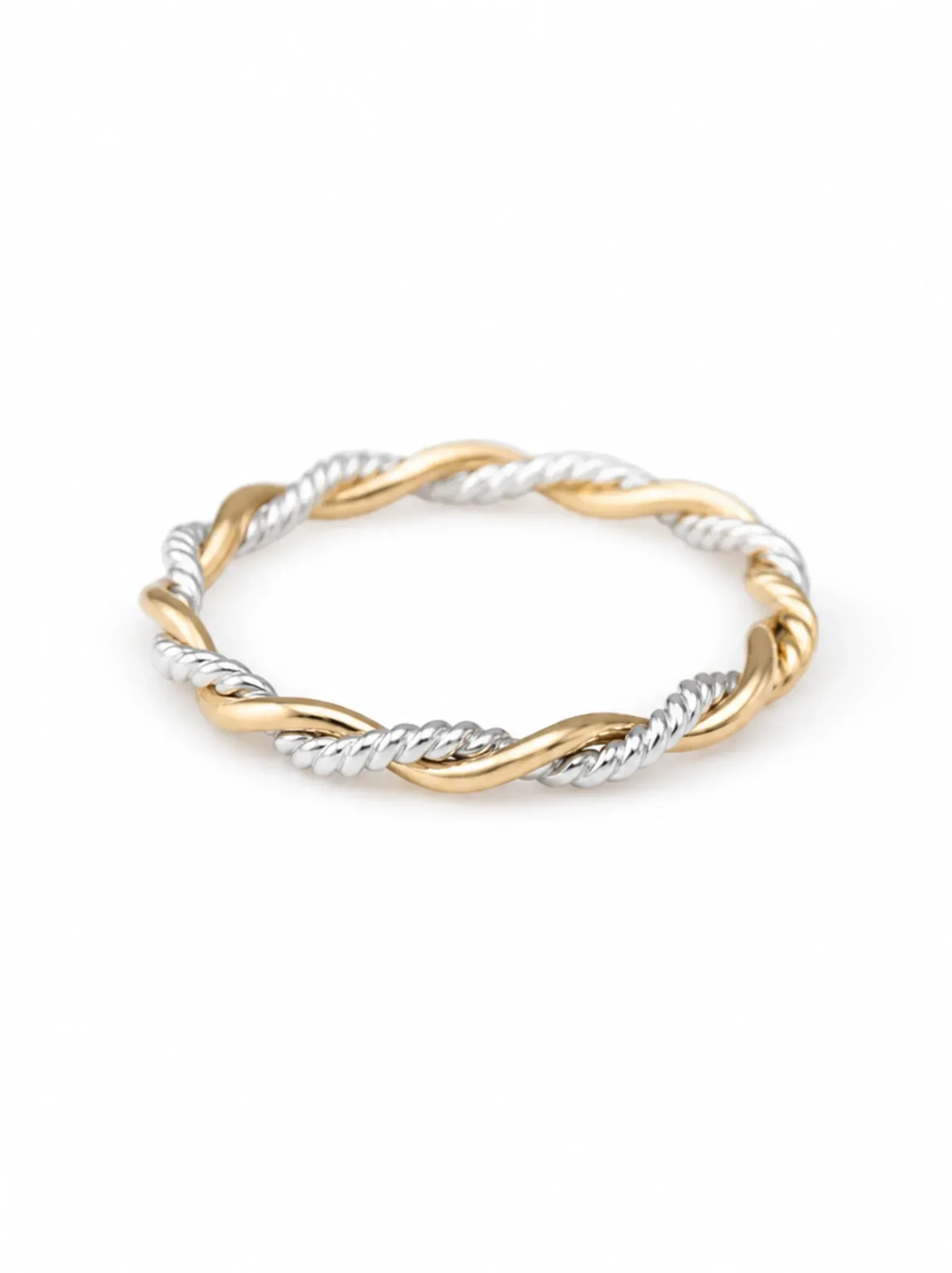 Kira Two-Tone Braided Twist Ring