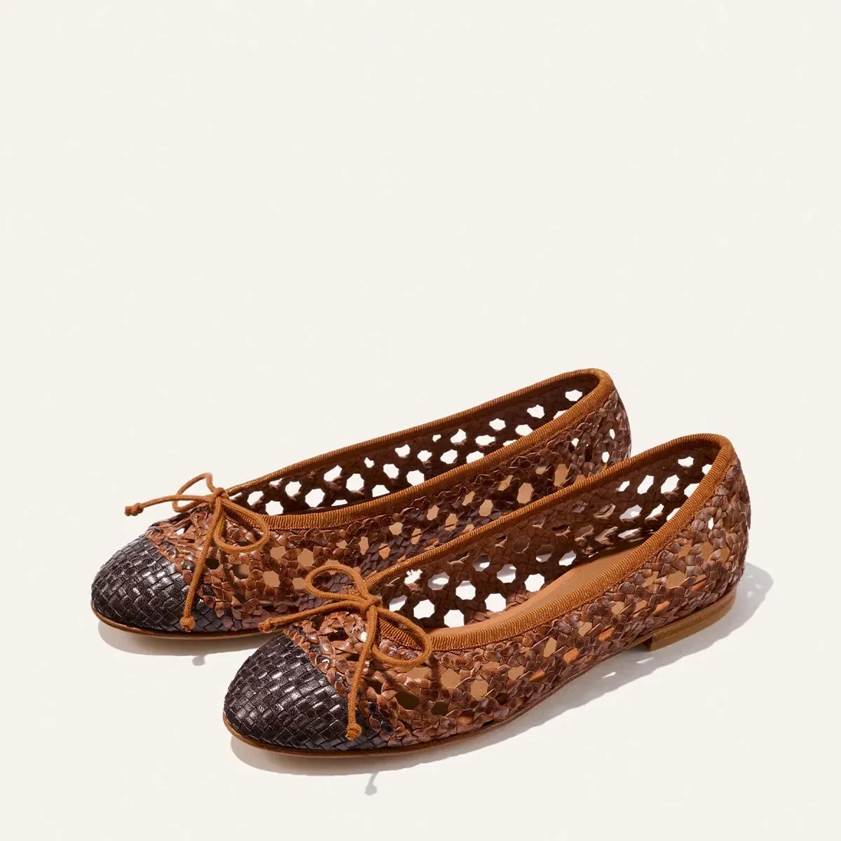 The Demi – Saddle and Espresso Woven Leather