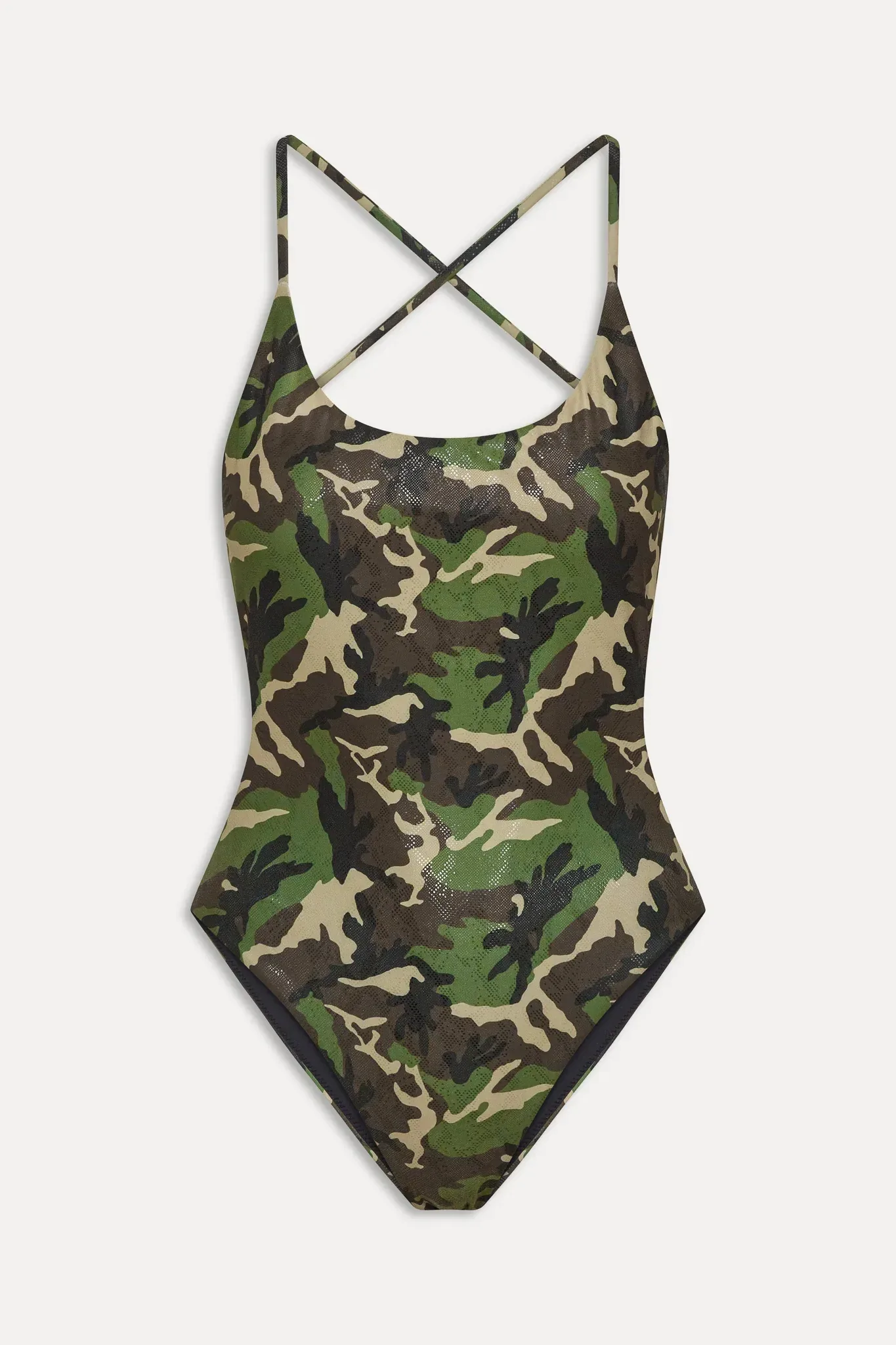 x KHY La Plage Foil One Piece Swimsuit – Camo