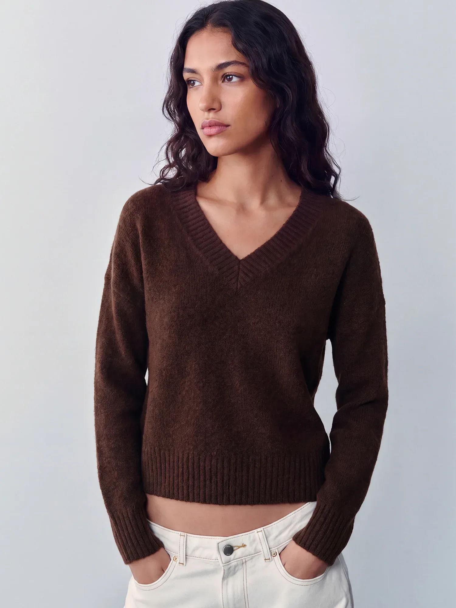 Longsleeves V Neck Pullover Sweater