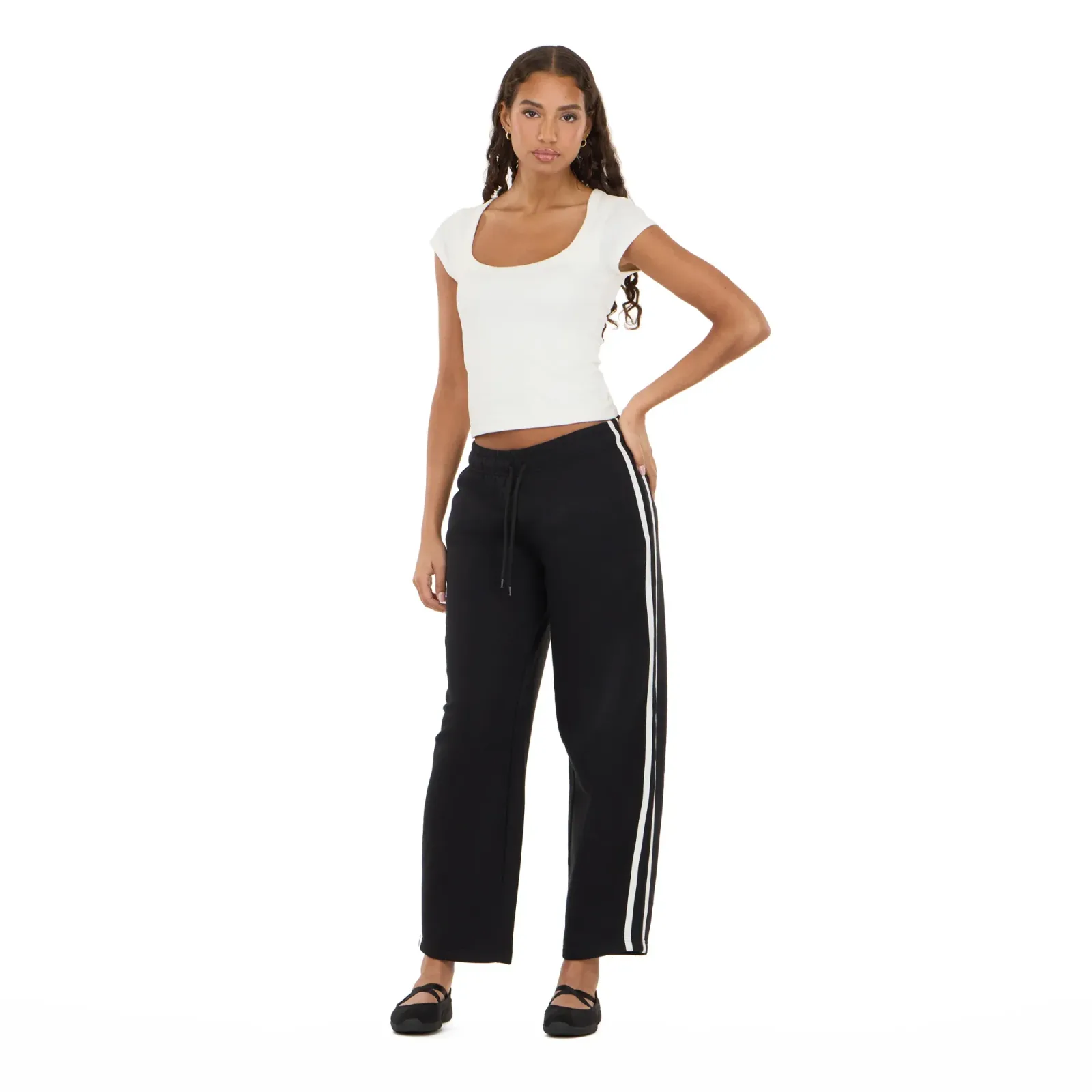 Striped Barrel Leg Joggers