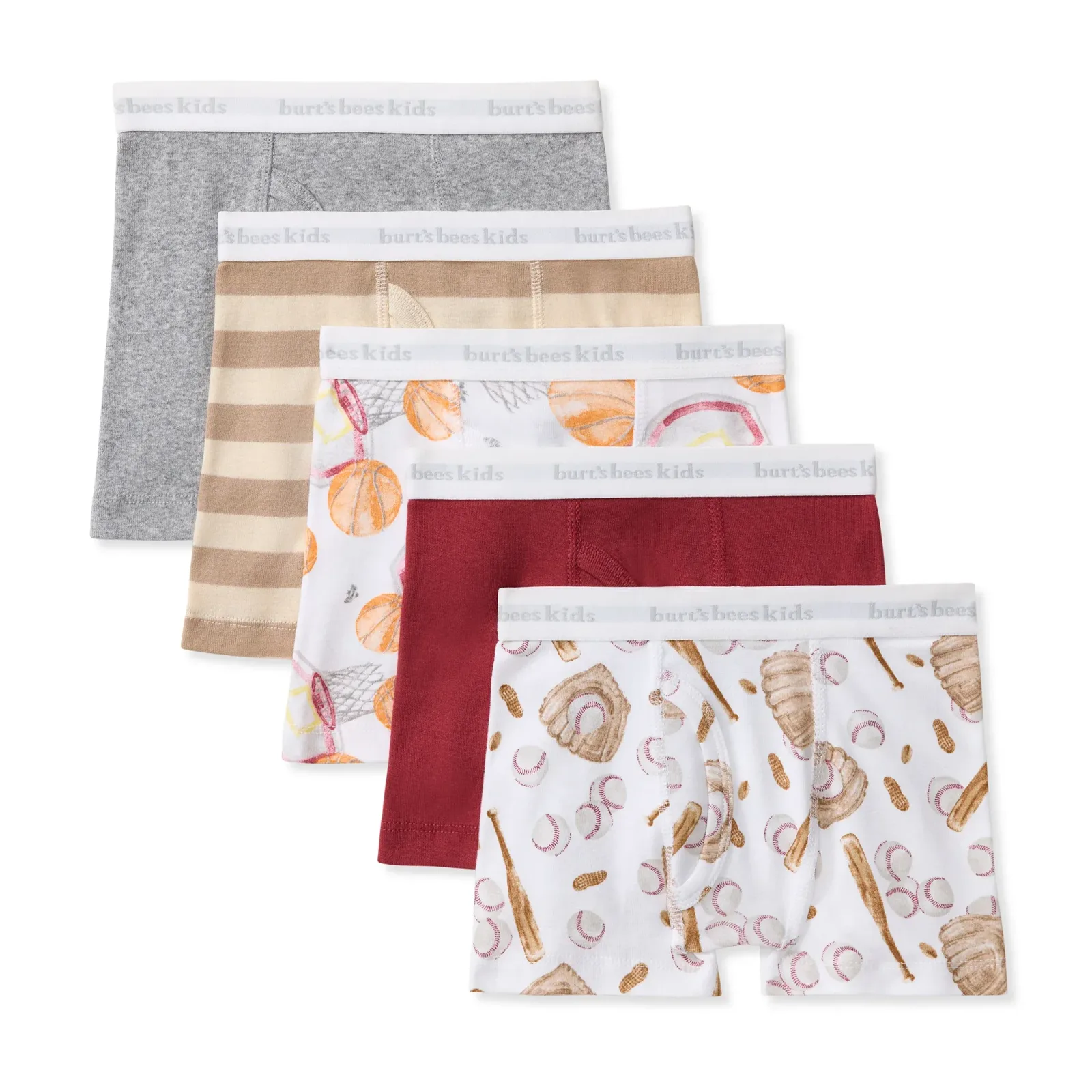Baseball & Basketball Organic Cotton Toddler Boy Boxer Briefs