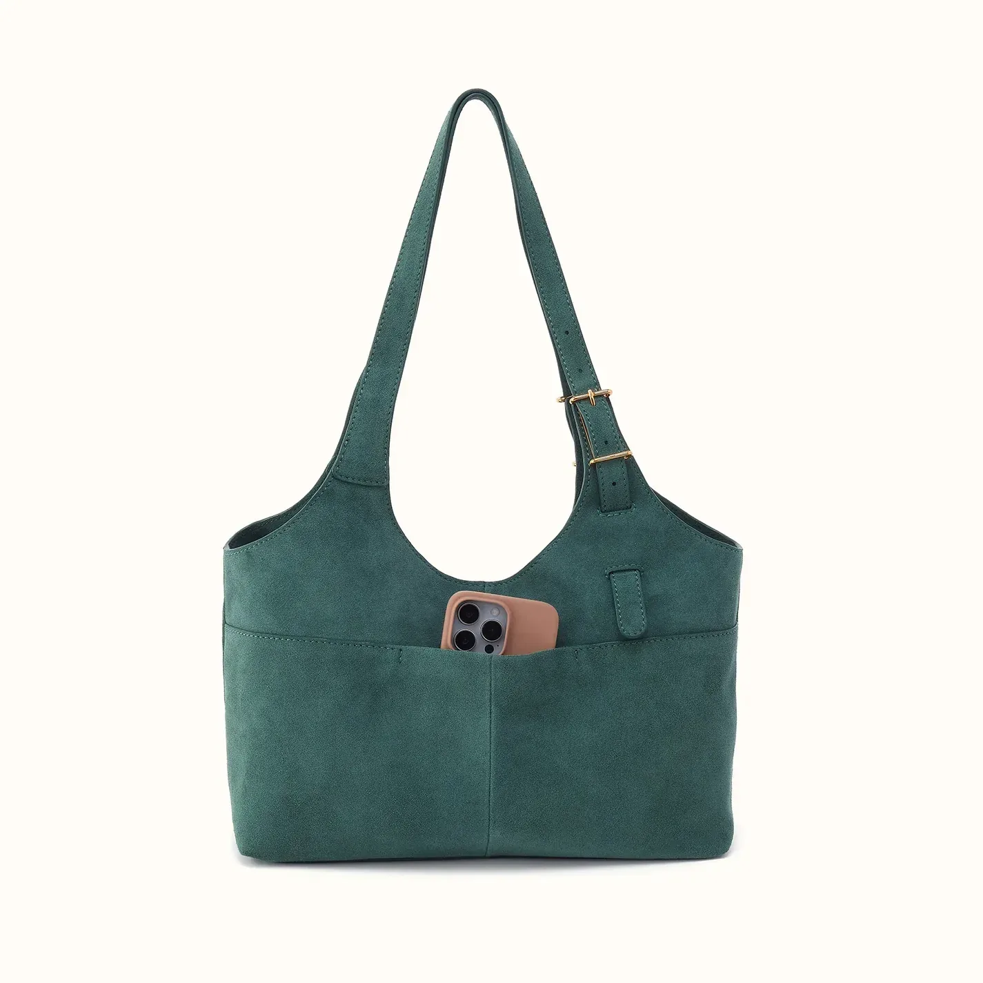 Atlas Tote In Suede Leather – Pine Needle