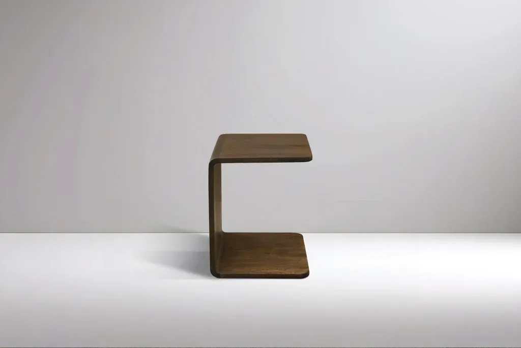 Curved Walnut C-Side Table