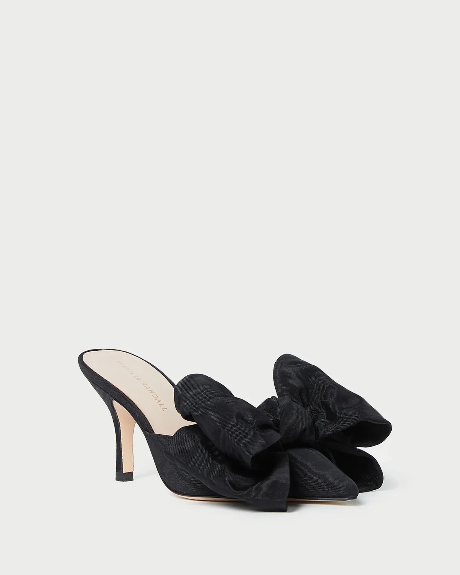 Margot Black Moiré Bow Mule
