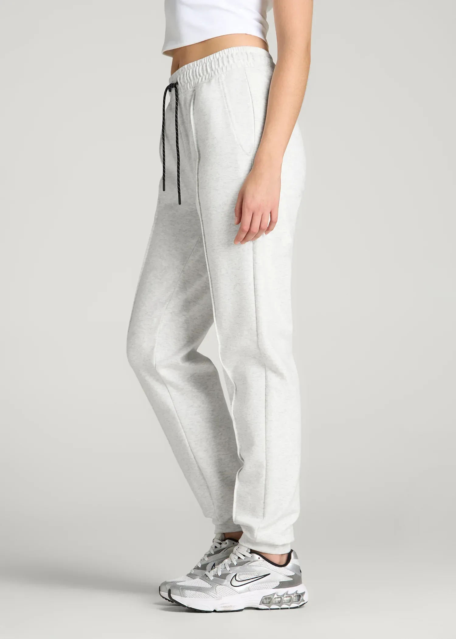 Tech Motion Pintuck Joggers for Tall Women in Heather Frost