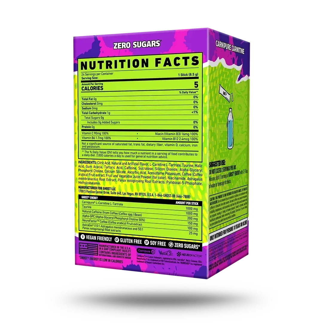 GHOST® ENERGY STICKS 24-PACK x WARHEADS® – SOUR BERRY