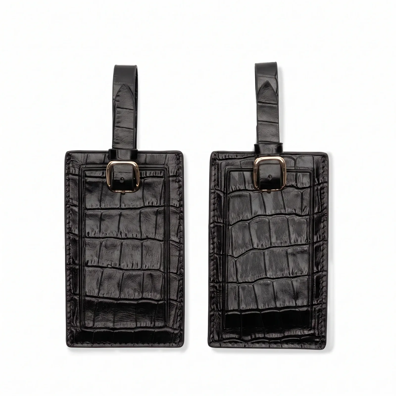 Luggage Tag Duo Gift Set Black Croc