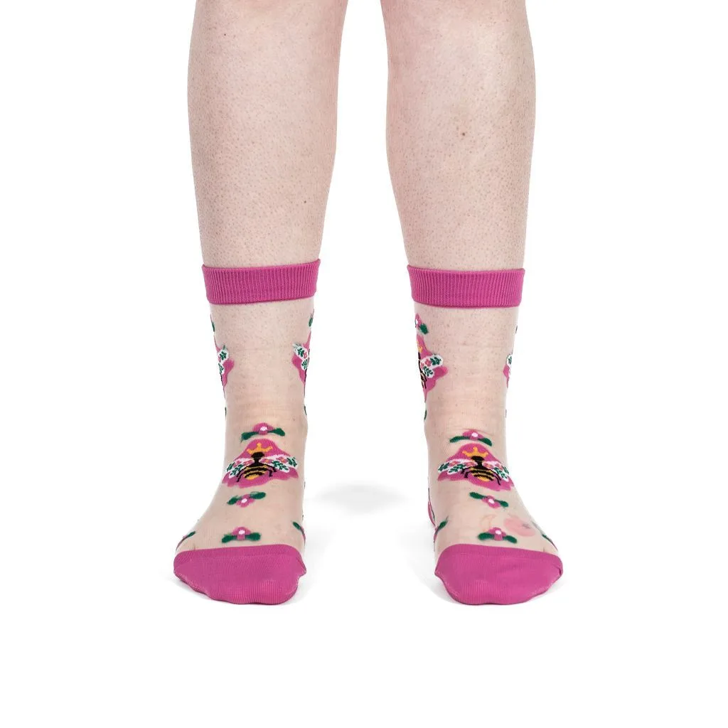 Beehive Yourself Sheer Crew Socks