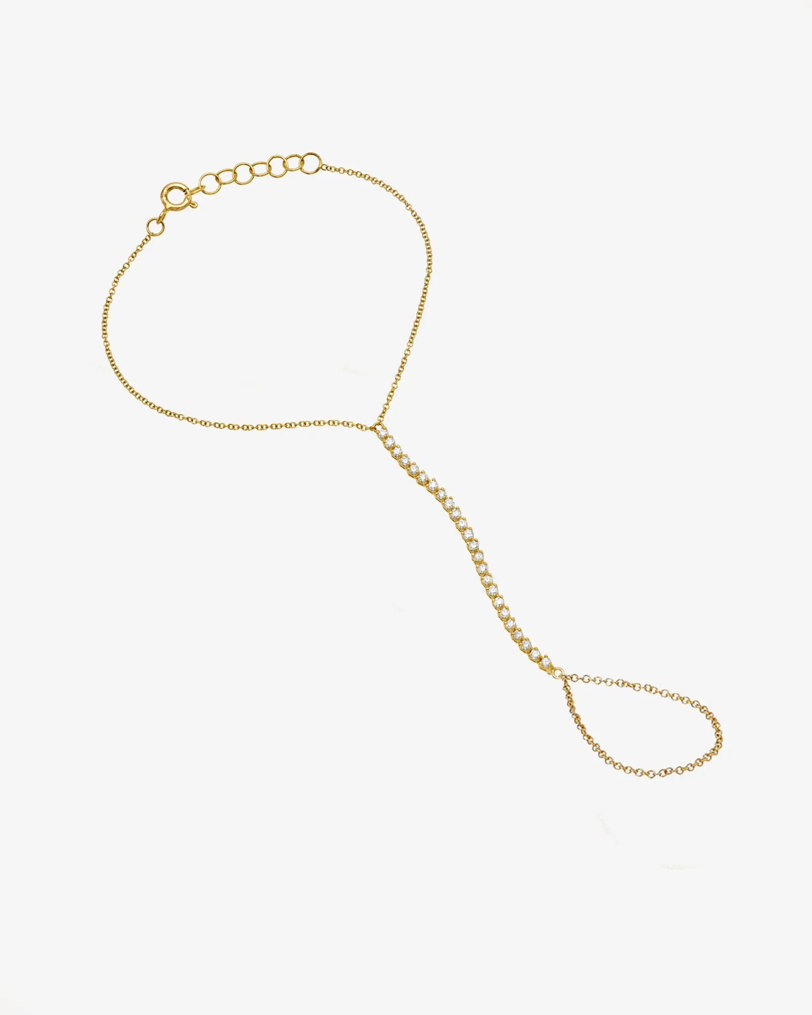 Lab Diamond Row Tennis Hand Chain