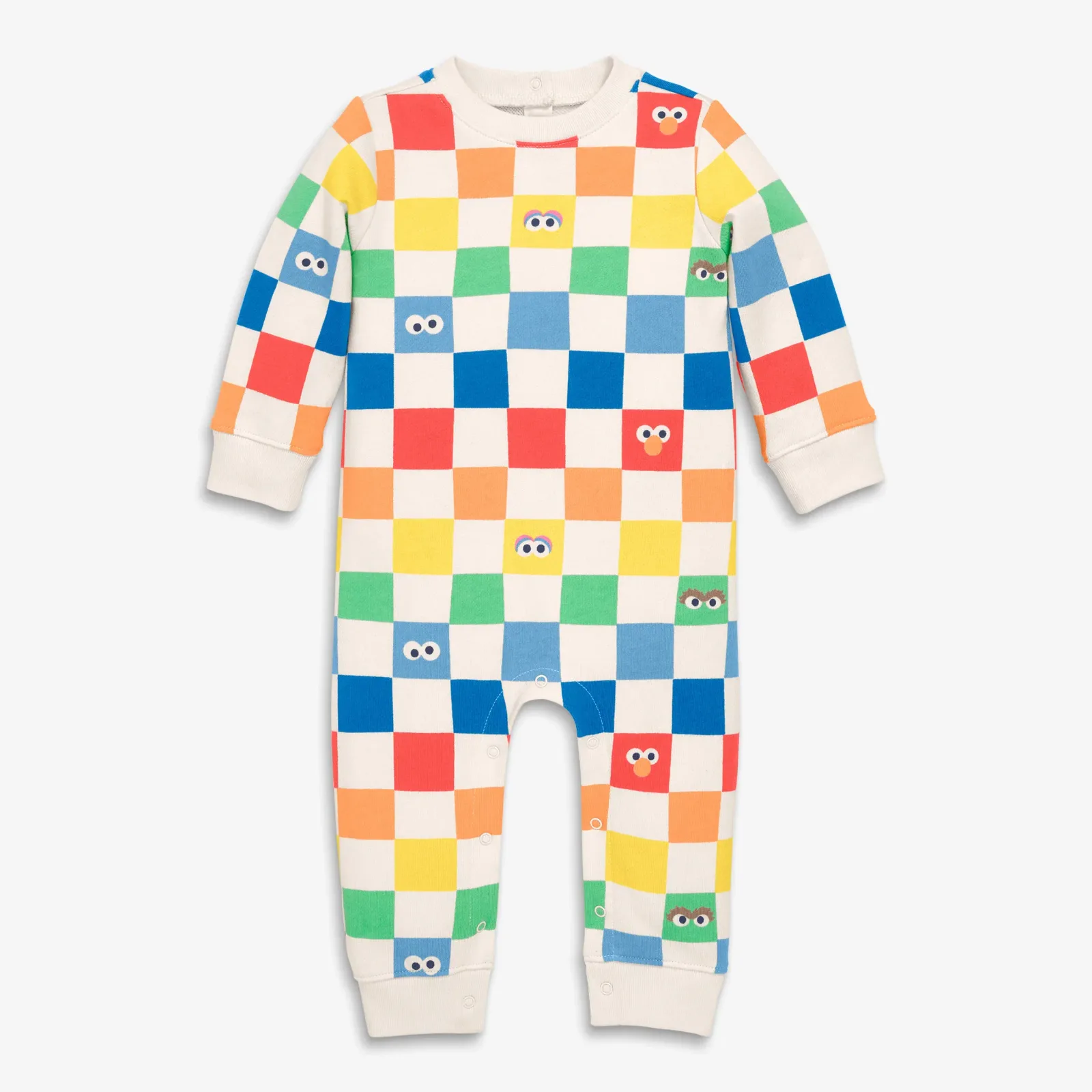 Baby sweatshirt romper in Sesame Street friends