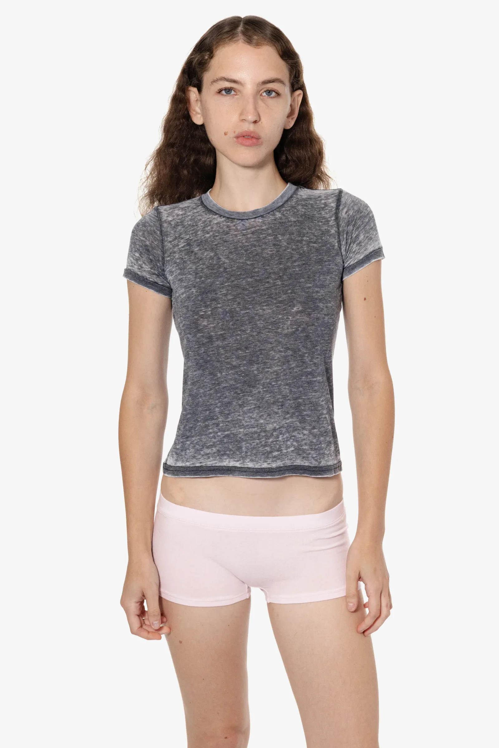 FF2001-BRN – Fitted Poly-Cotton Short Sleeve Burnout T-Shirt
