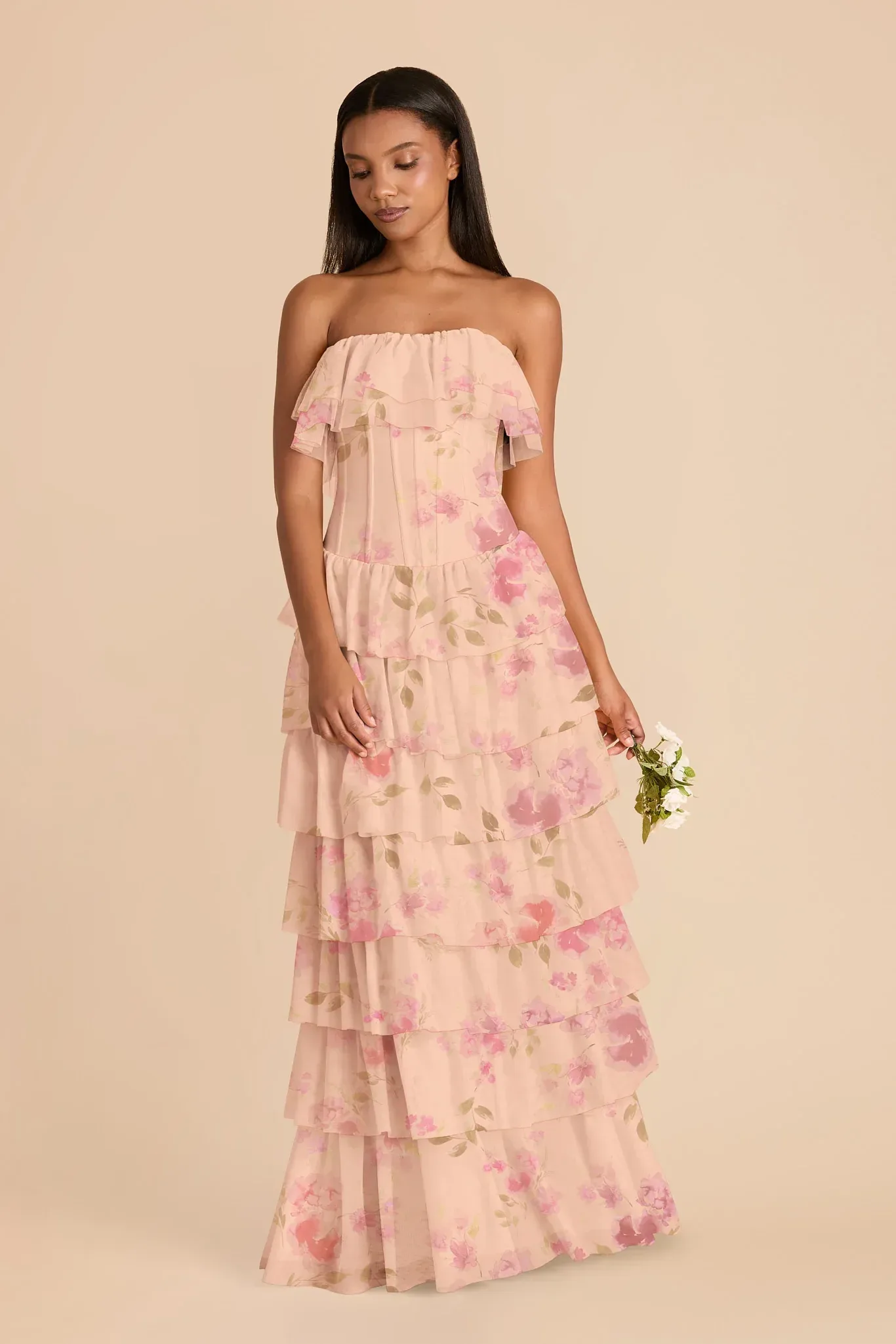 Avalon Tulle Dress – Blush Pink Rococo Floral