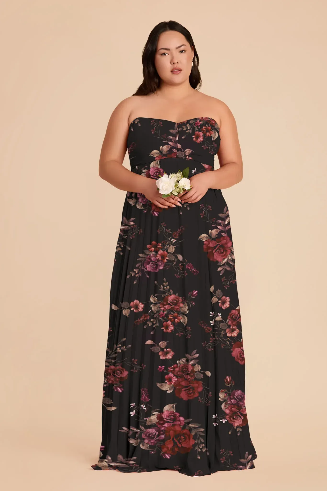 Dasha Chiffon Dress – Black Fleurs D'amour
