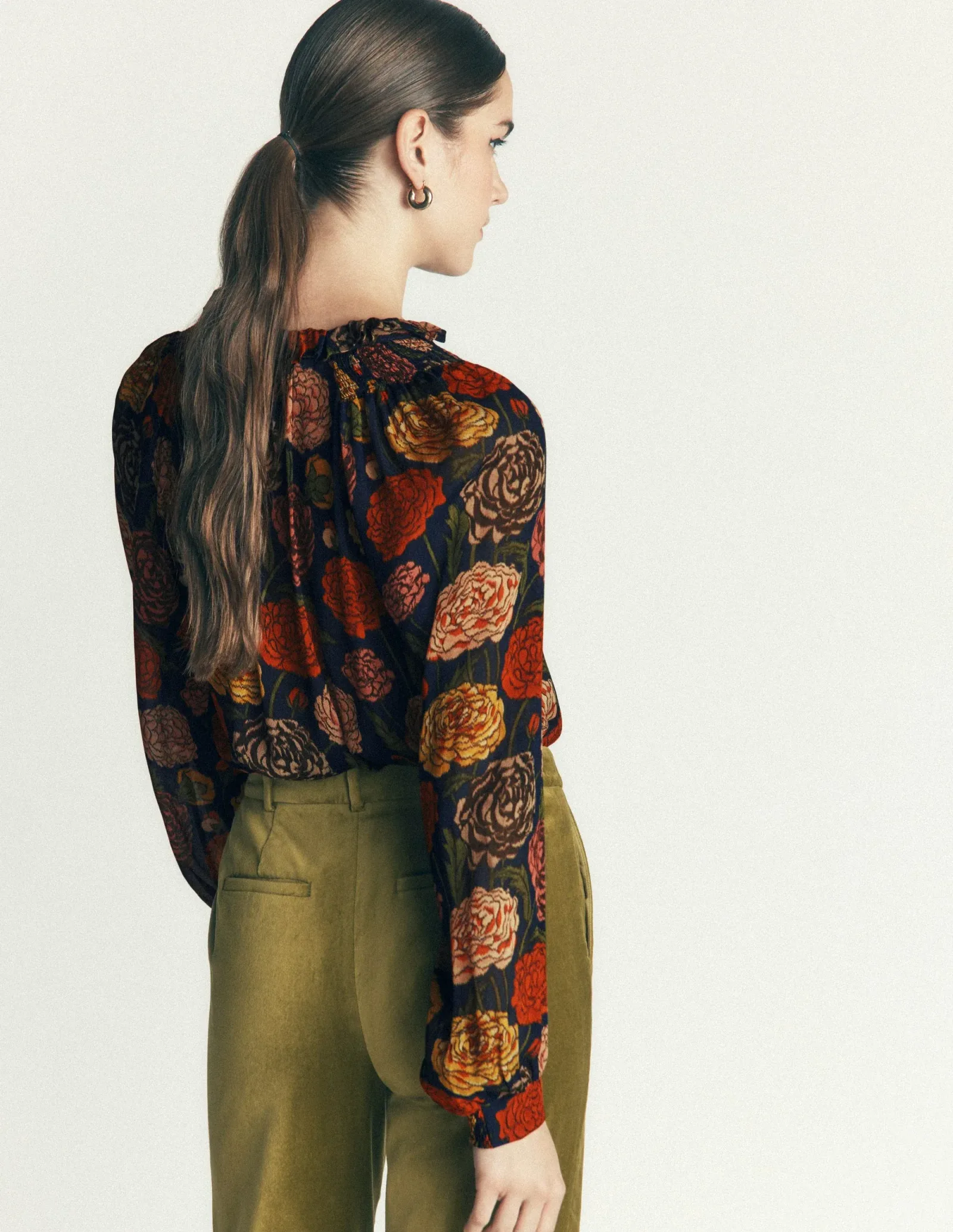 Erica Viscose Frill Top-Multi, Jewelled Bunch