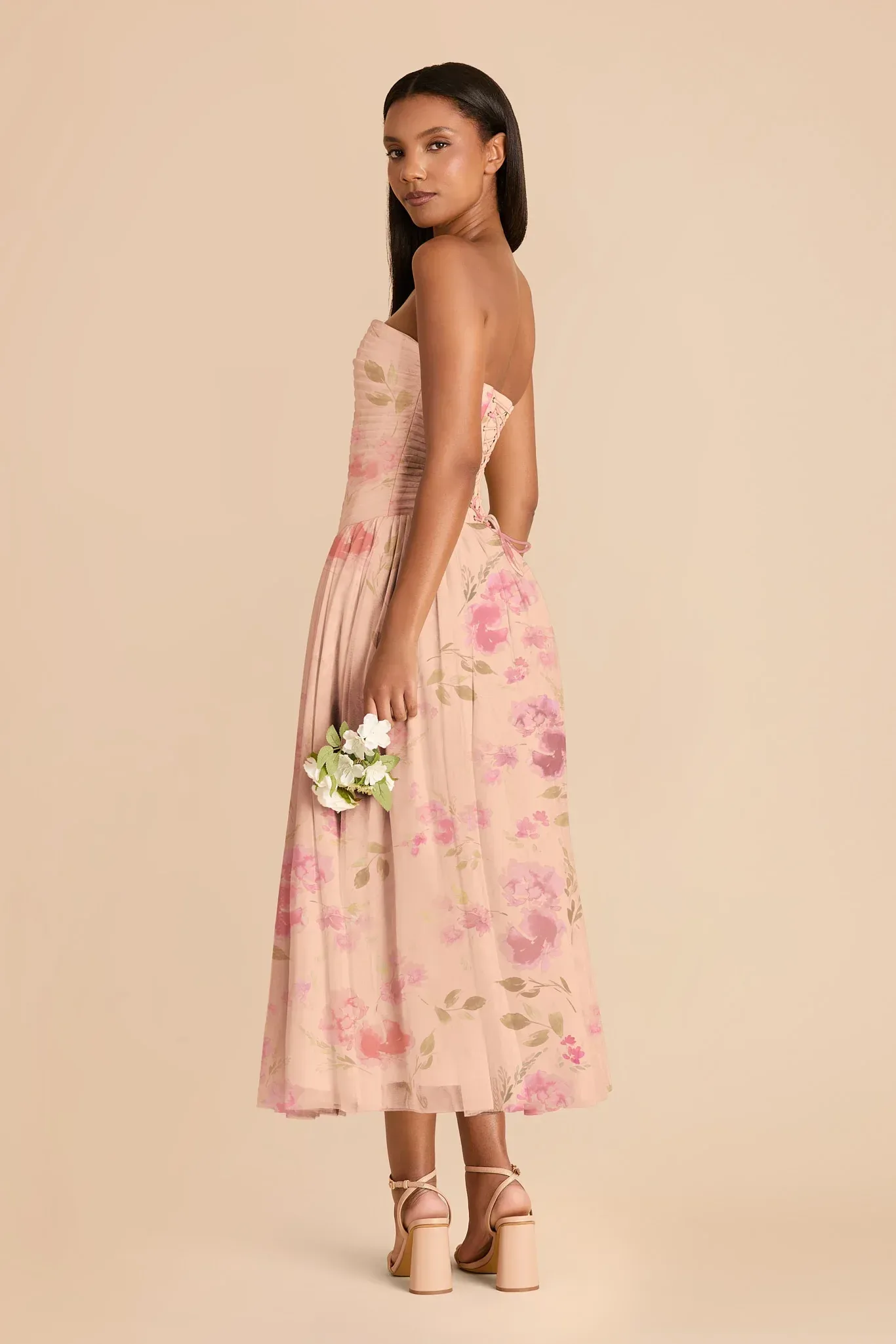 Adeline Tulle Dress – Blush Pink Rococo Floral