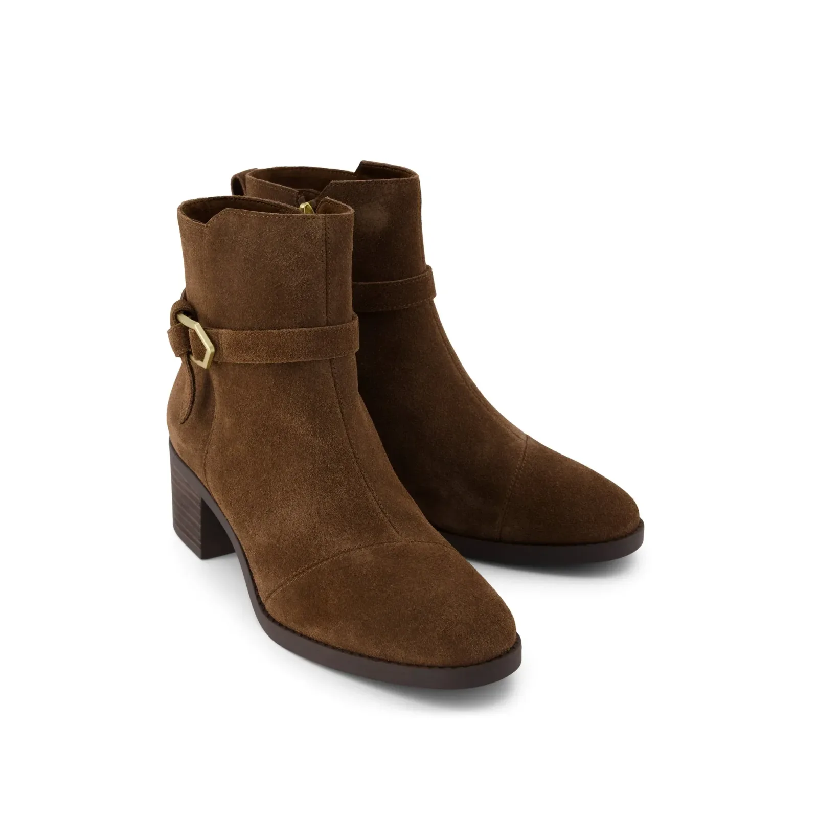 Womens Delilah Buckle Ankle Boot Hot Cocoa Suede