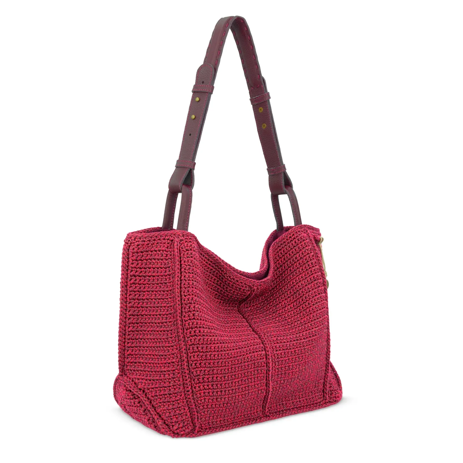 Los Feliz Medium Tote – Hand Crochet – Black Cherry Static